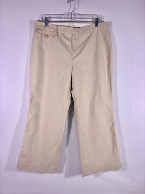 Banana Republic Martin Fit Khaki Pants Stretch Cotton Cropped Straight Size 14